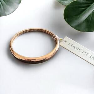 Marchesa Women's Cluster Rose Gold Tone Flex Pink Bracelet One Size NEW MSRP $58